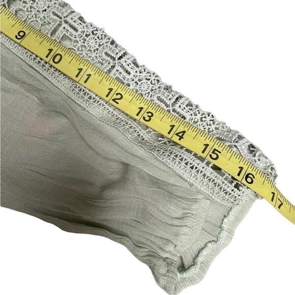 Indigo Rose Peasant Midi Dress Womens XL Mint Green Laced Boho Classy Comfy - Picture 11 of 13